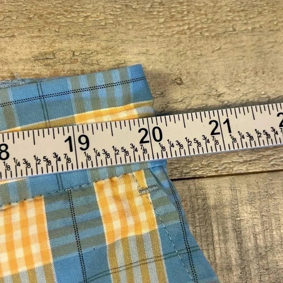 MEN'S FAIRWAY & GREENE SHORTS SIZE 40 PLAID BLUE ORANGE GOLF - Picture 3 of 6